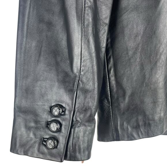 Croft & Barrow Black Lambskin Leather Blazer Jacket 3 Buttons Size M - Picture 7 of 9
